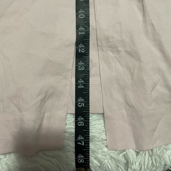 Vince | Linen-Blend Square Neck Midi in Blush Pink 2 - Picture 15 of 15